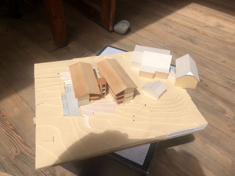 Architekturmodell aus Holz für das Projekt Sonnenallee Göfis
